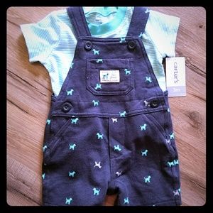 Carter's overall baby boys short set size 3 months